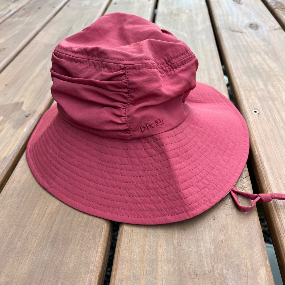 Pistil‎ Bucket Sun Hat with Chin Strap Nylon Red One Size